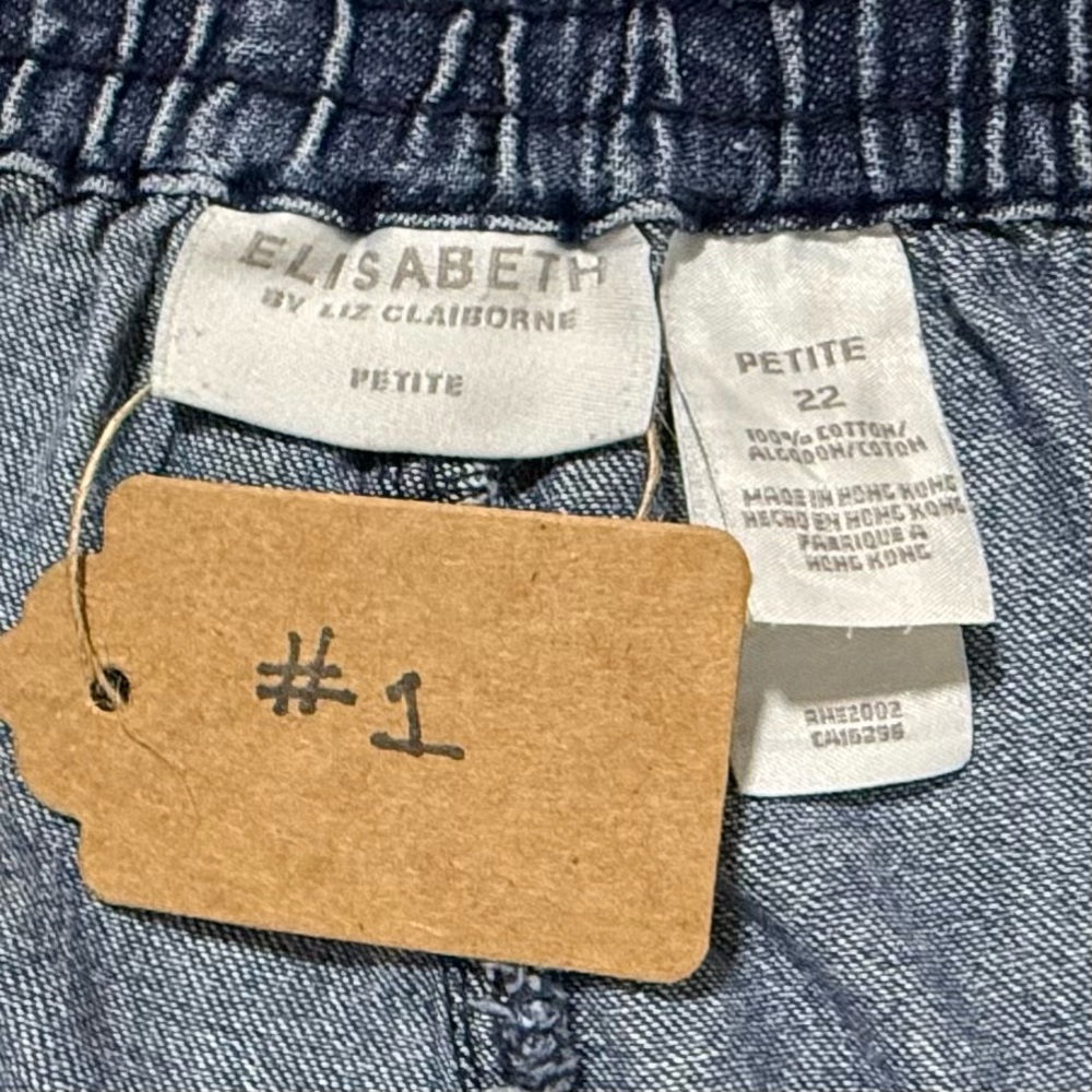 Liz Claiborne #1 Blue Ankle Jeans 100% Cotton Size 22 Petite 26.5” Inseam - Picture 4 of 15